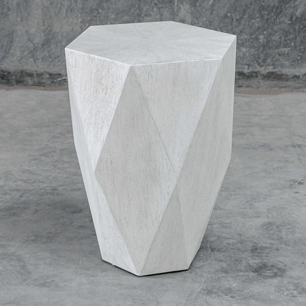 Volker White Side Table, Furniture by Uttermost, 18.5" width x 24" height x 17" depth View 4