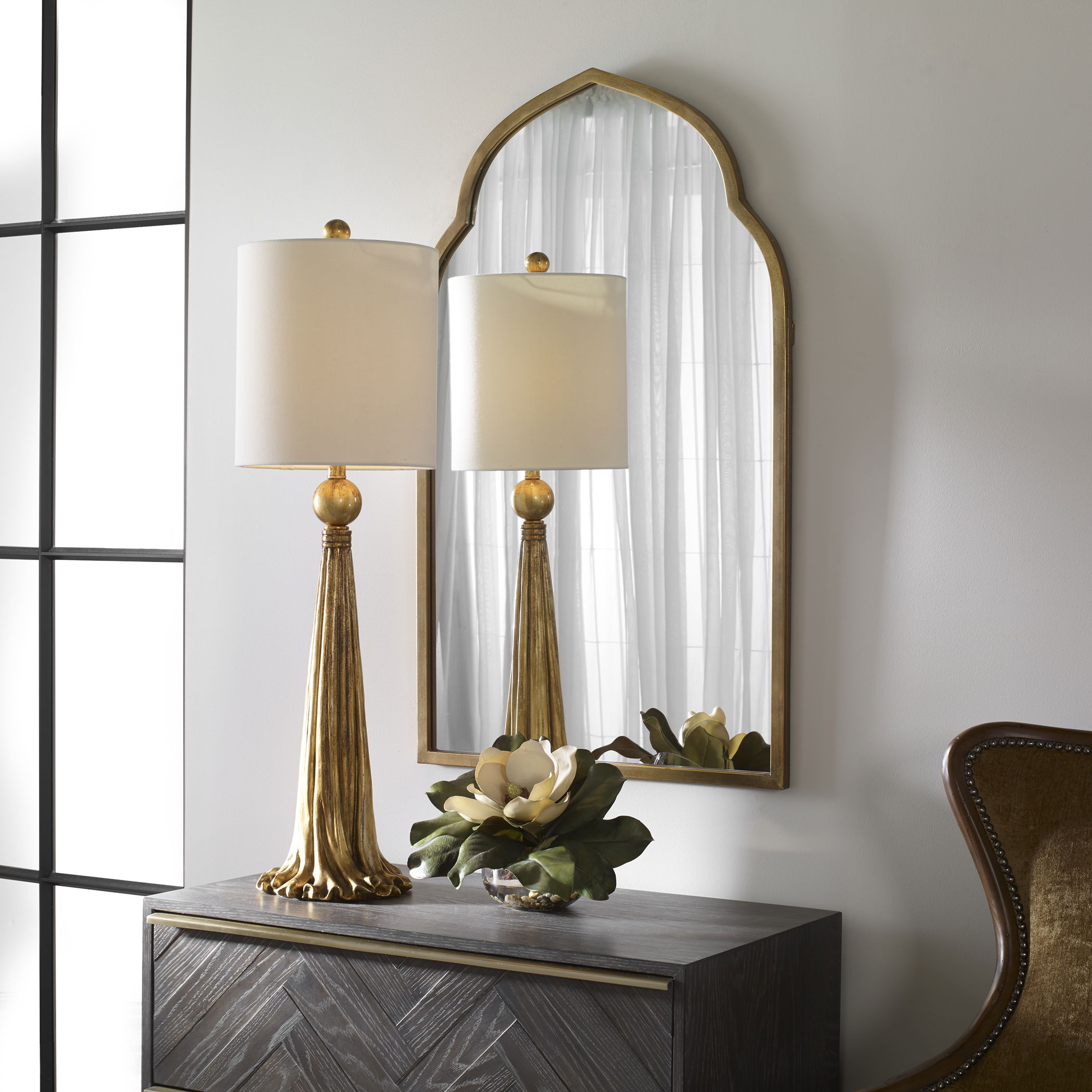 Kenitra Gold Arch Mirror, by Uttermost, 24" width x 40" height x 1.12" depth View 2