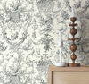 Old World Toile Black & White Wallpaper, by York Wall, 33' length x 1'8.5" width x 0.02" depth thumbnail 6