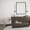 West 55L x 32W x 14H Medium Brown Wooden Angled Coffee Table thumbnail 1
