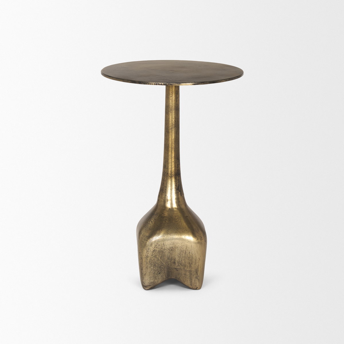 Risha Small Gold Metal Accent Table, Side & End Table by Mercana, 12.75" length x 12.75" width x 20.25" height View 4