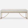 Swale Ivory Leather Bench, Benche by Uttermost, 53" width x 19" height x 16" depth thumbnail 1
