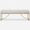 Swale Ivory Leather Bench, Furniture by Uttermost, 53" width x 19" height x 16" depth thumbnail 1