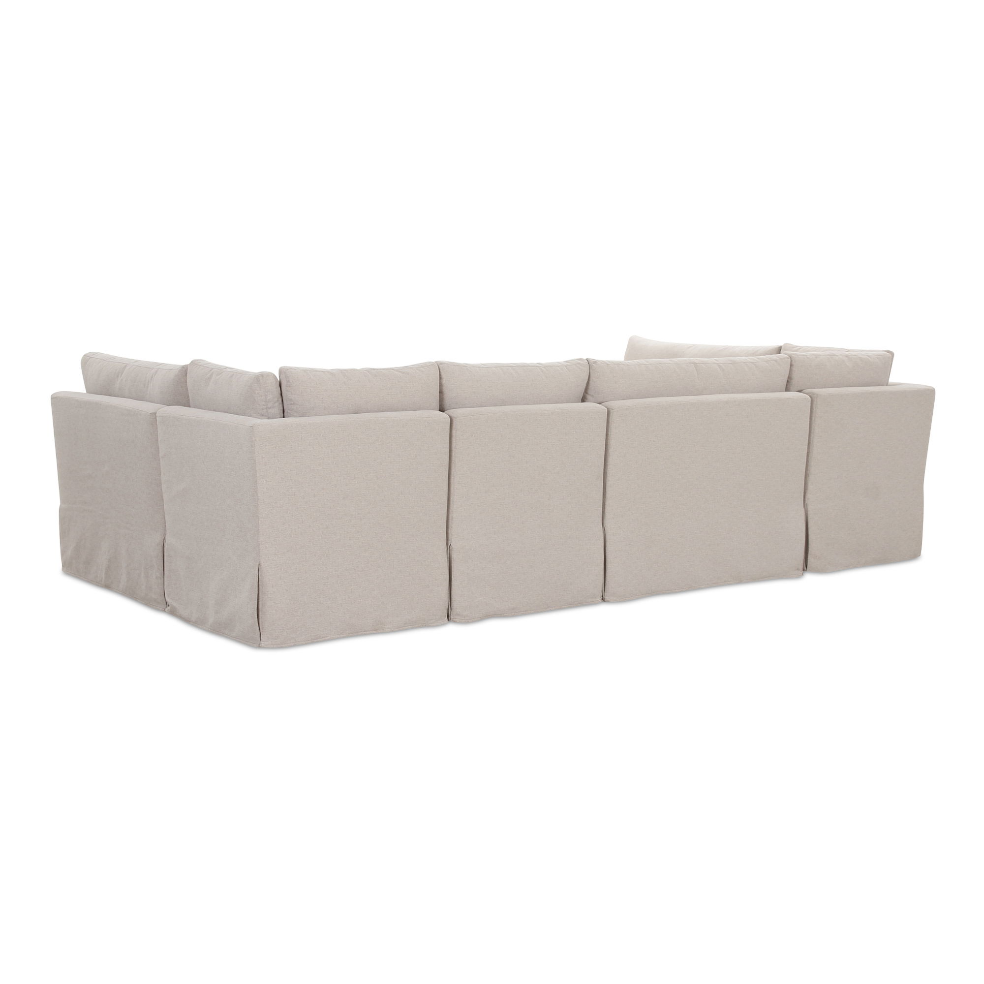 Fable Slipcover Dining Banquette U-shape Beige 121in large image 