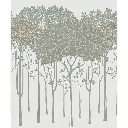 Oakwood Grove White Wallpaper