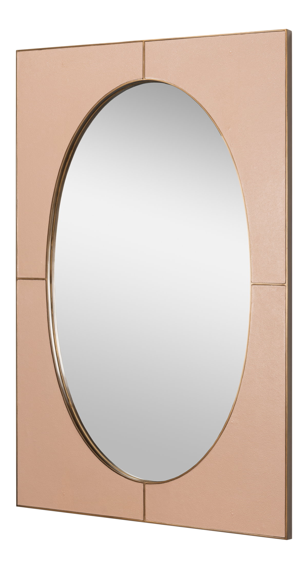 Francis Mirror Shagreen Antique Mushroom, by Sarreid, 1" length x 2'4" width x 3'7" height View 2