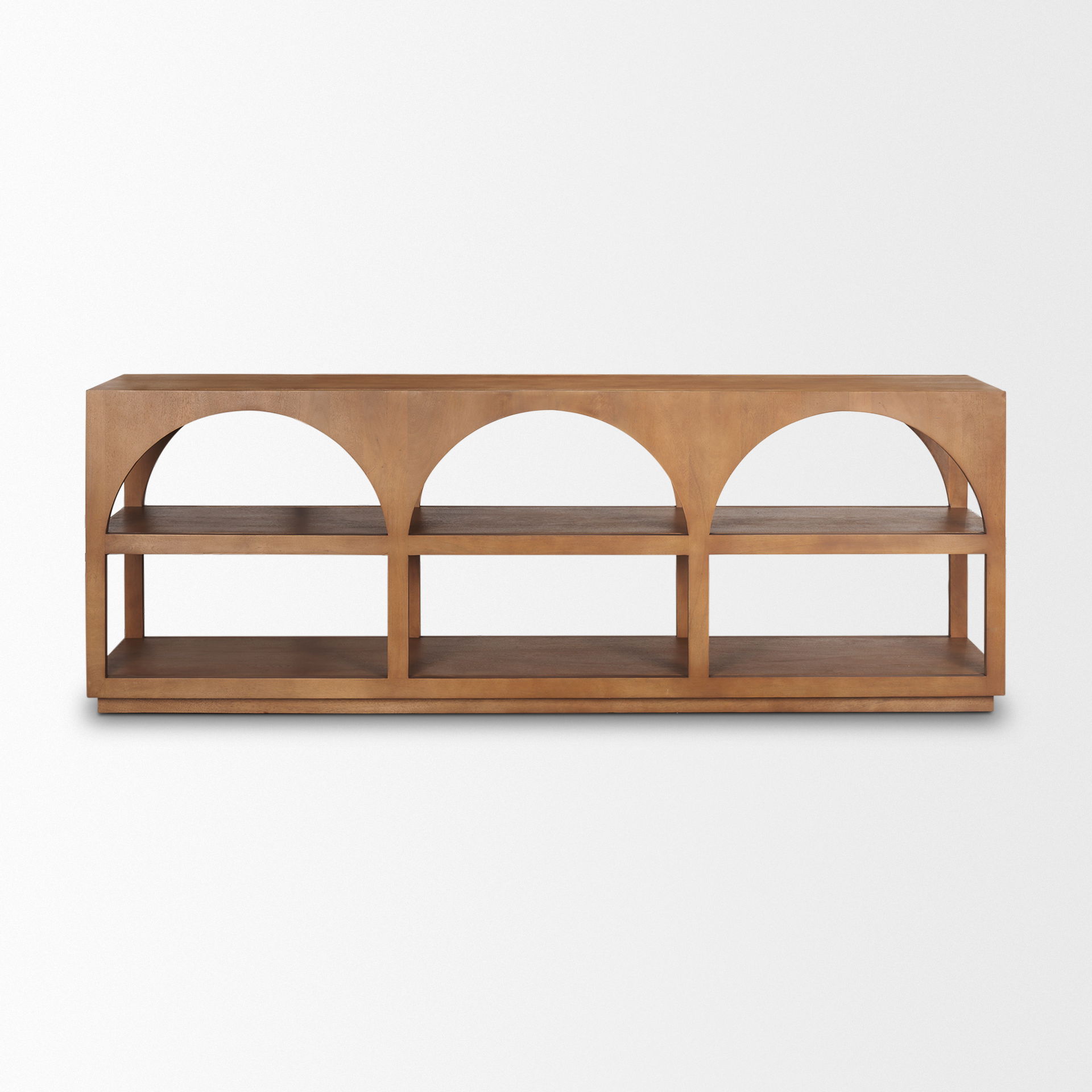 Bela Large Arched Console Table Medium Brown Wood large image 