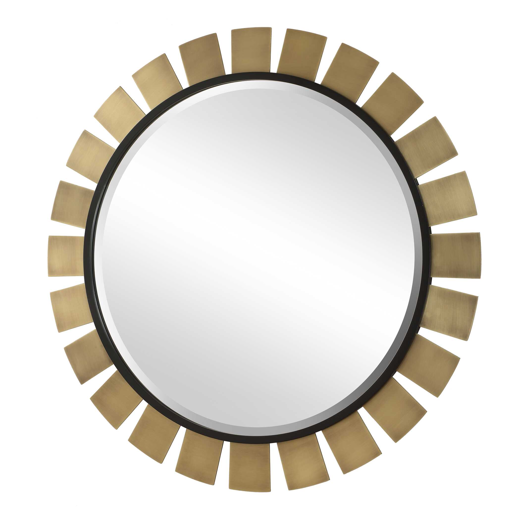 Toluca Round Brass Mirror, by Uttermost, 45" width x 45" height x 1.25" depth View 5