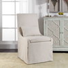 Coley White Linen Armless Chair, Accent Chair by Uttermost, 23" width x 39.5" height x 25" depth thumbnail 6