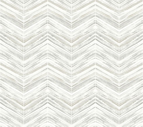 Petite Watercolor Chevron White & Grey Wallpaper