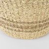 Vance  Light Brown Palm Leaf and Seagrass Round Basket with Handles thumbnail 5