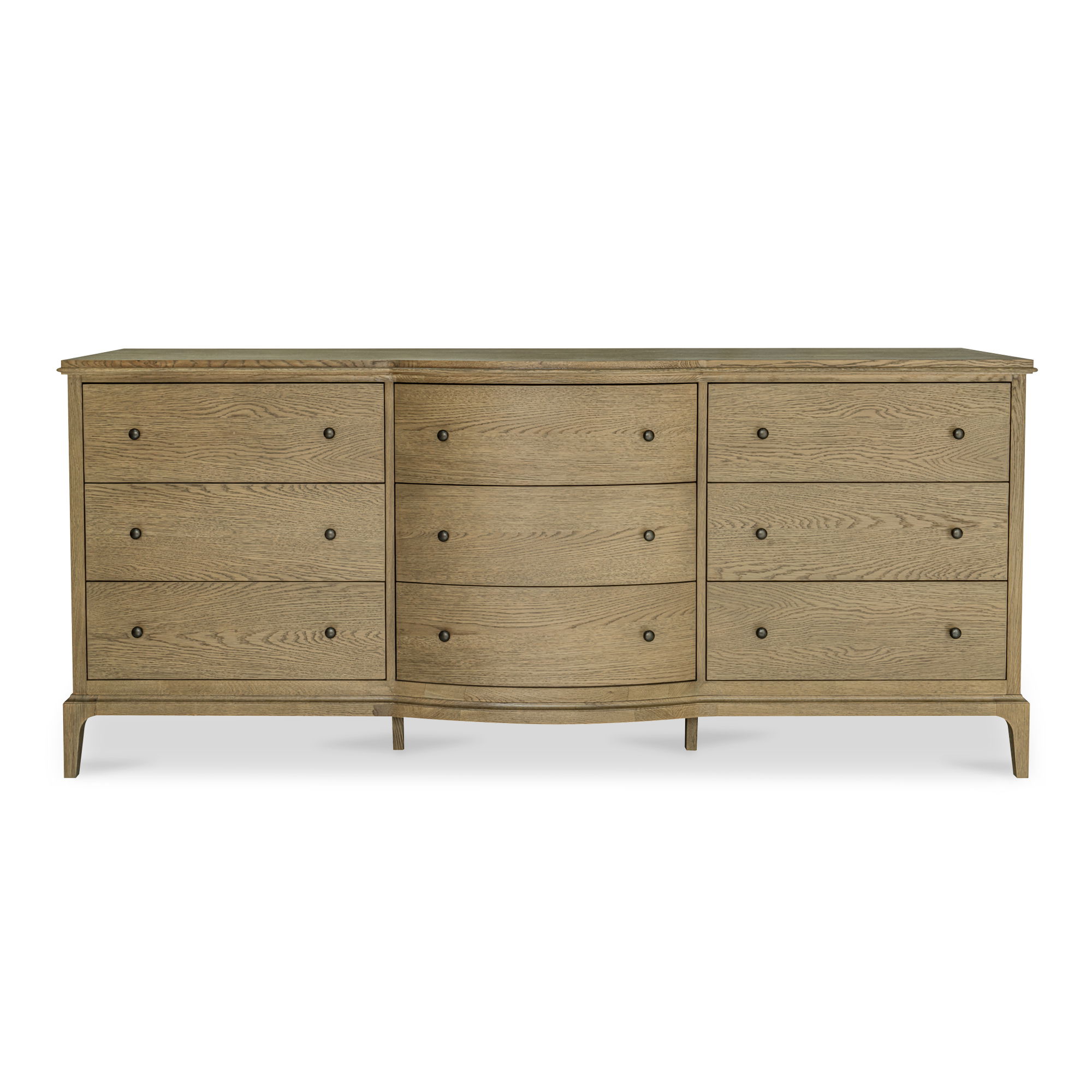 Sadie 9 Drawer Dresser Brown, by Moe's Home, 78.75" width x 33.88" height x 20" depth View 1