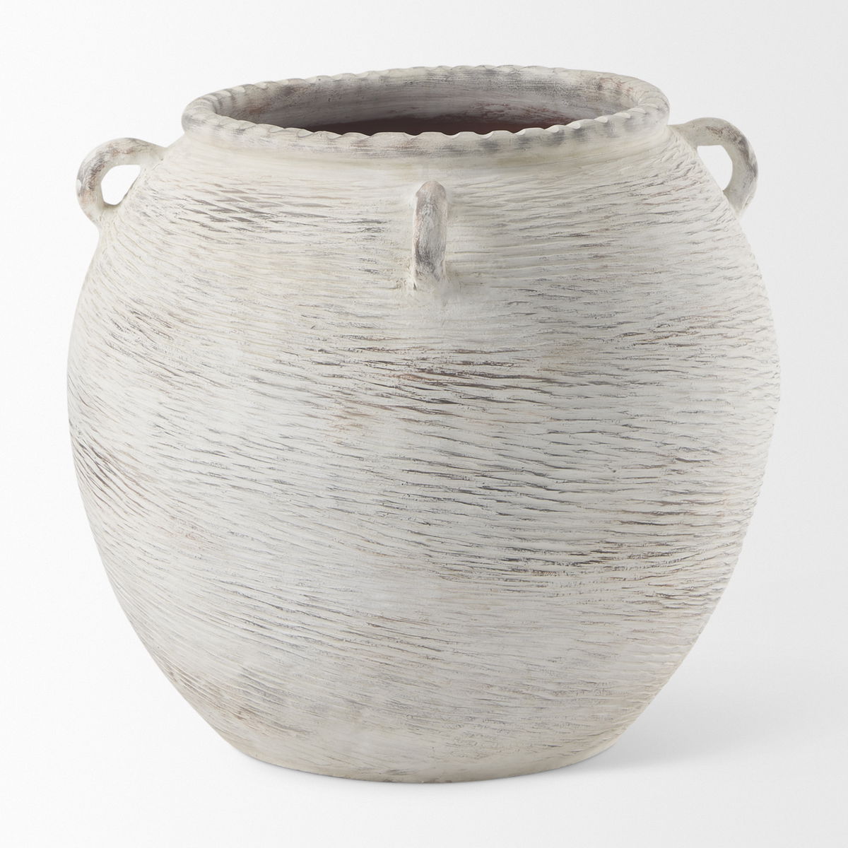 Misha  Cream Ceramic Floor Vase, by Mercana, 25.2" length x 25.2" width x 22.44" height View 2