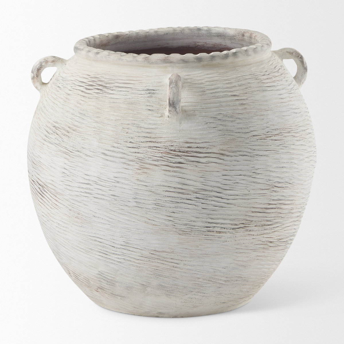 Misha  Cream Ceramic Floor Vase, by Mercana, 25.2" length x 25.2" width x 22.44" height View 2