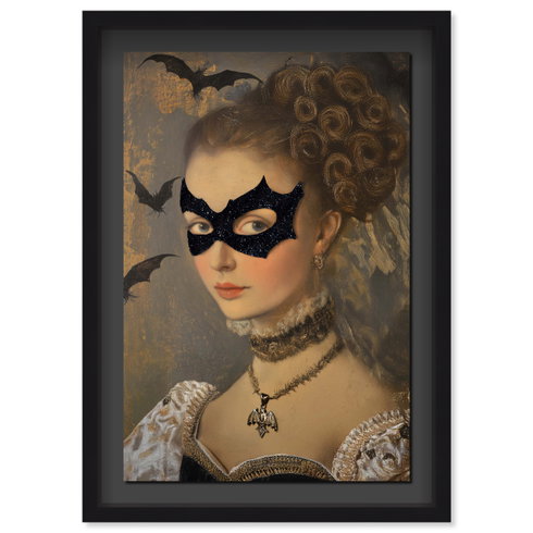 Bat Hero Lady - With Glitter (Black Mat, Black Glitter)
