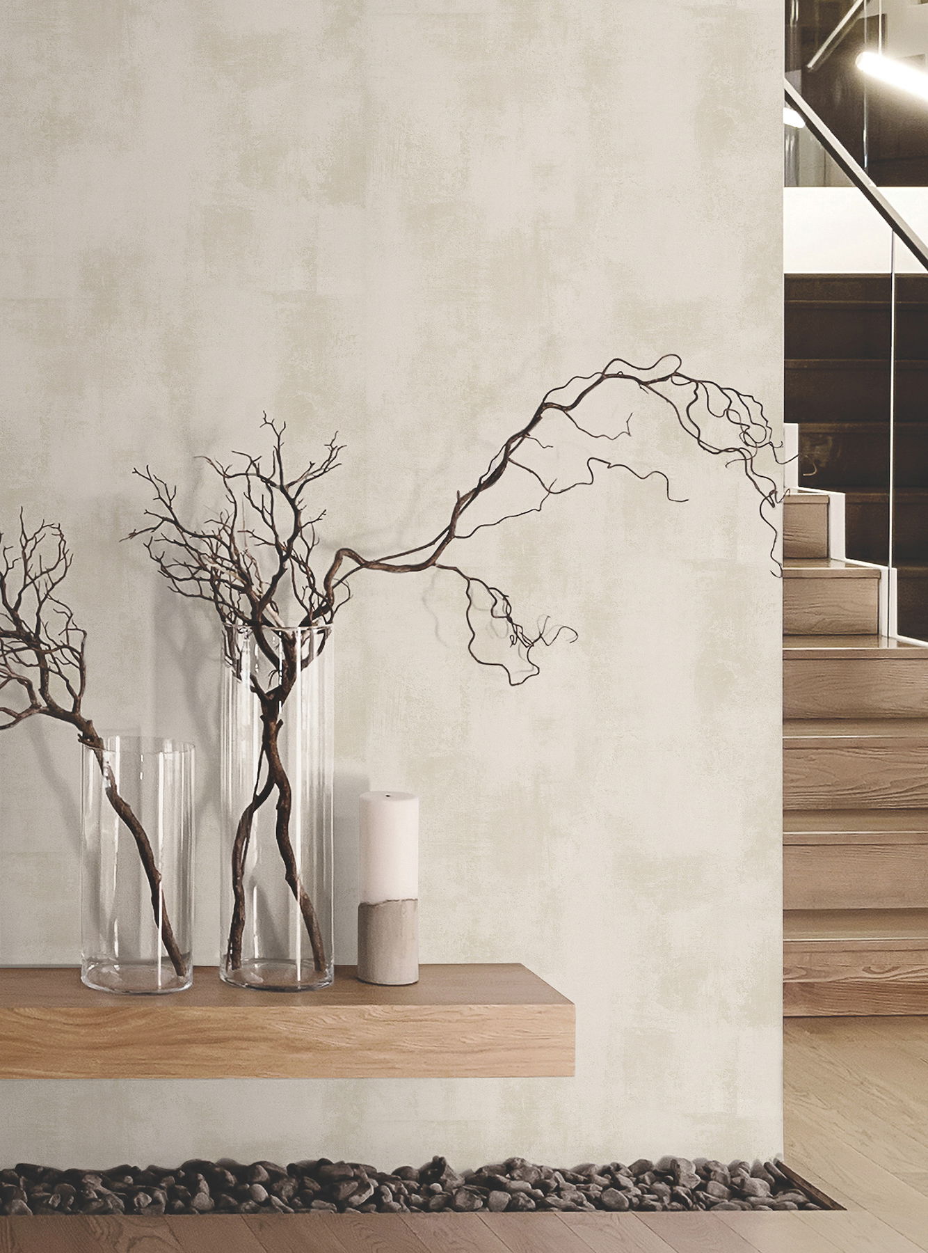 Italian Plaster Taupe Wallpaper large image 