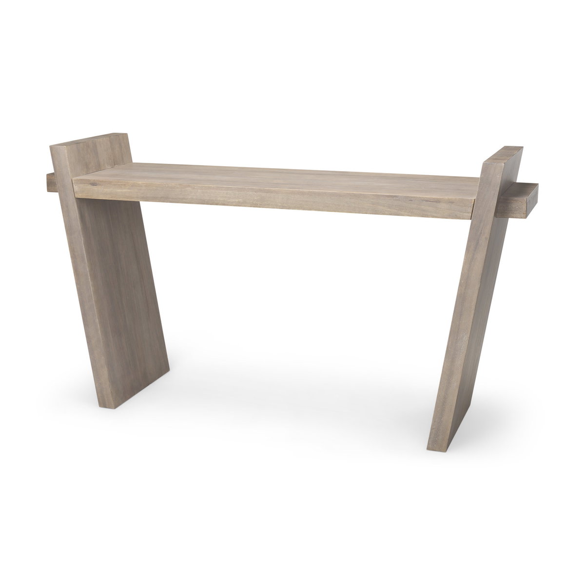 Elaine III 60L x 16W Brown Wood Angled Leg Console Table, by Mercana, 60" length x 16" width x 33" height View 1