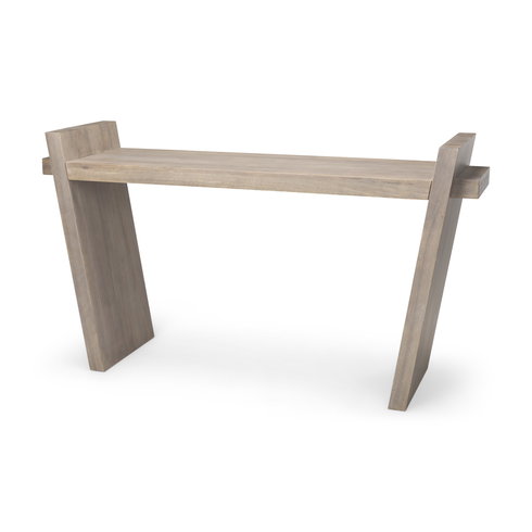 Elaine III 60L x 16W Brown Wood Angled Leg Console Table