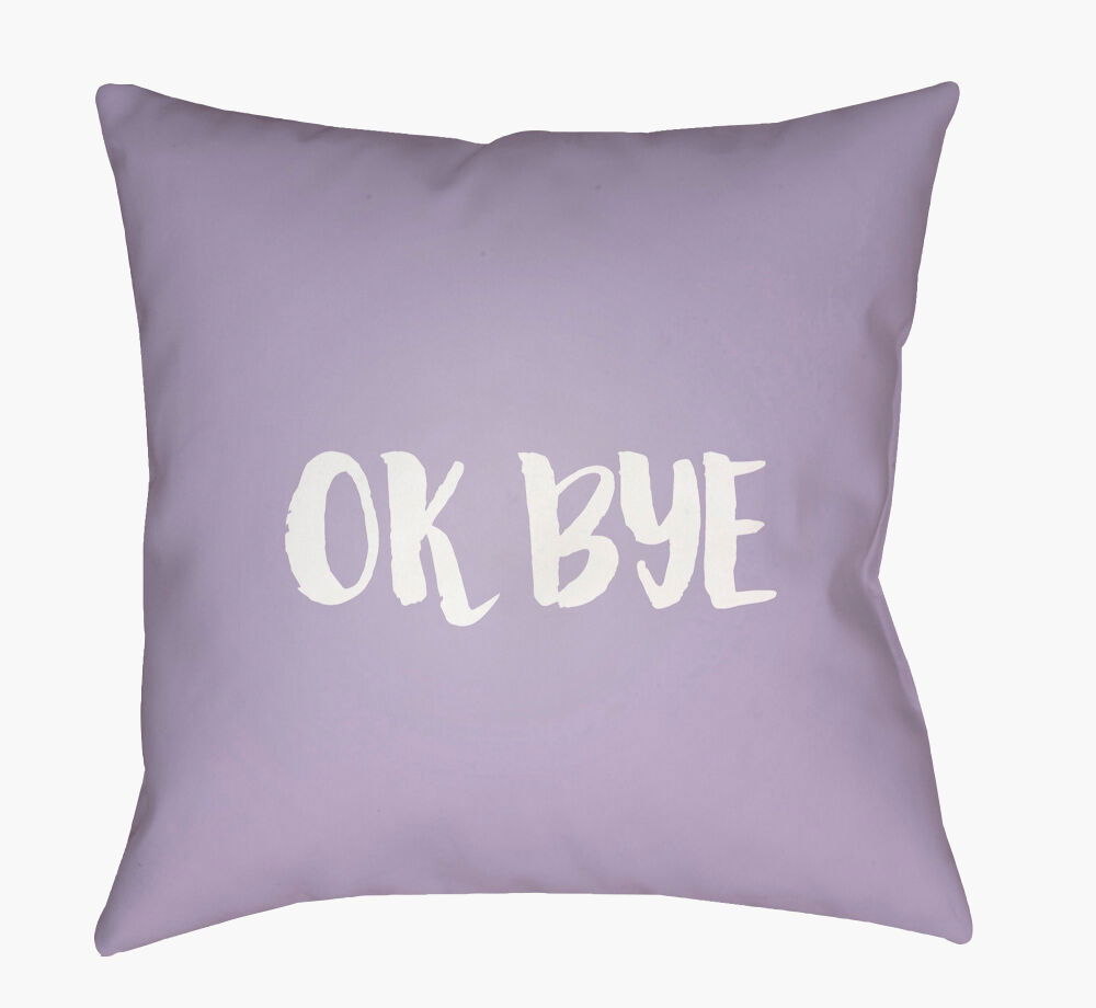Ok Bye Accent Pillow, Decorative Pillow by Surya, 18" length x 18" width