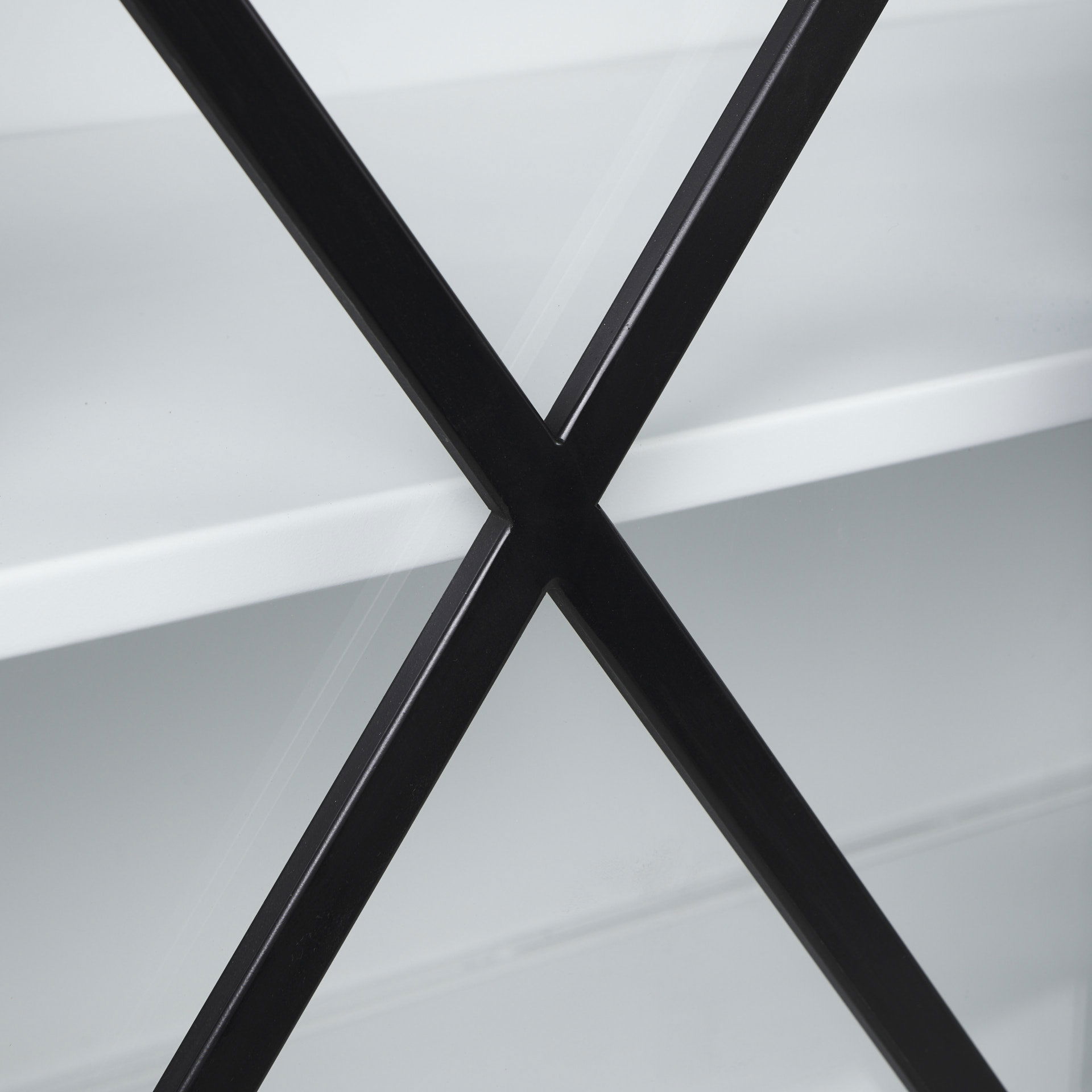 Aurelia  Black and White Metal Four Door Glass Cabinet, Sideboards & Buffet by Mercana, 79" length x 16" width x 33" height View 10