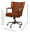 Parker Office Chair, Vintage Havana Lthr, Seating by Sarreid, 25" length x 28" width x 38" height thumbnail 13