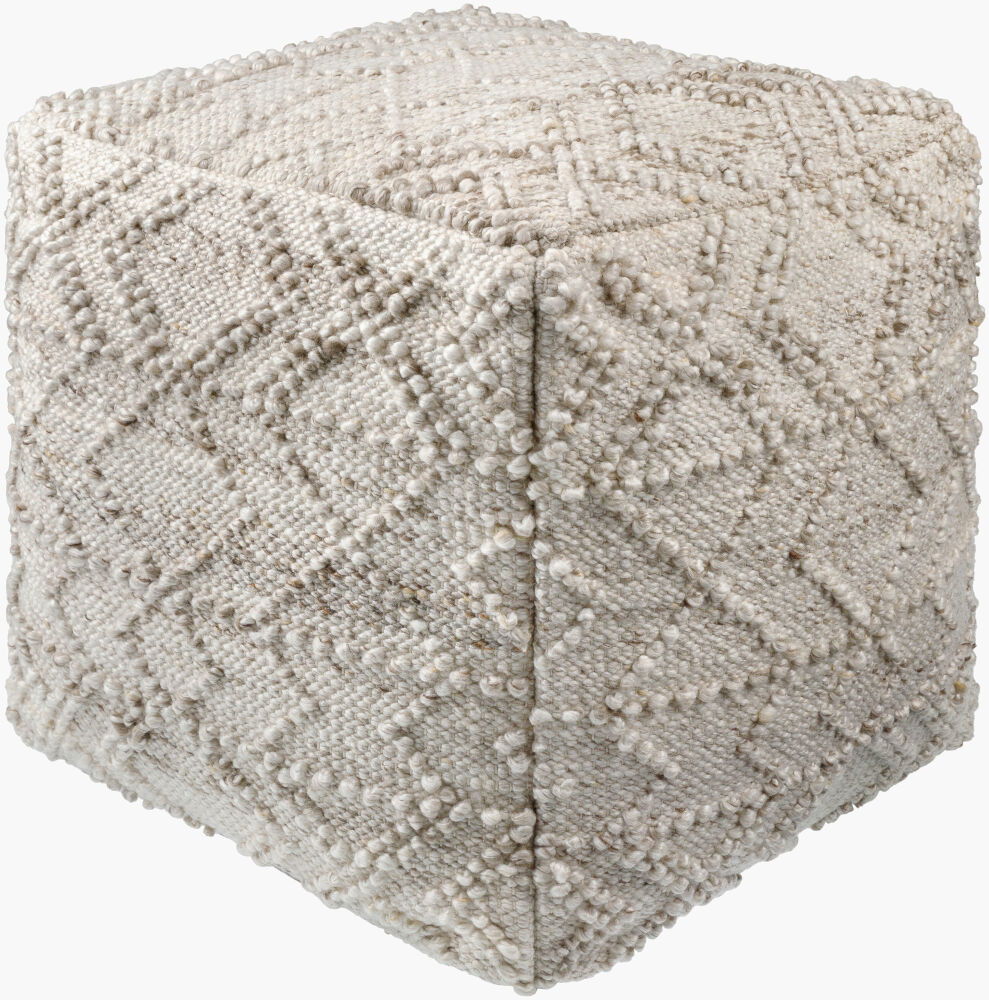 Chrisley Pouf, Ottoman by Surya, 18" width x 18" height