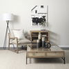 Arelius 42' Square Glass-Top Light Brown with Black Metal Base Display Coffee Table thumbnail 3