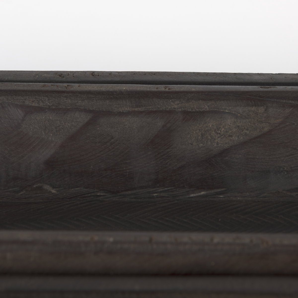 Athena Set of 2 Extra Large Black-Brown Reclaimed Wood Trays, Decorative Tray by Mercana, 34" length x 8" width x 5" height View 7