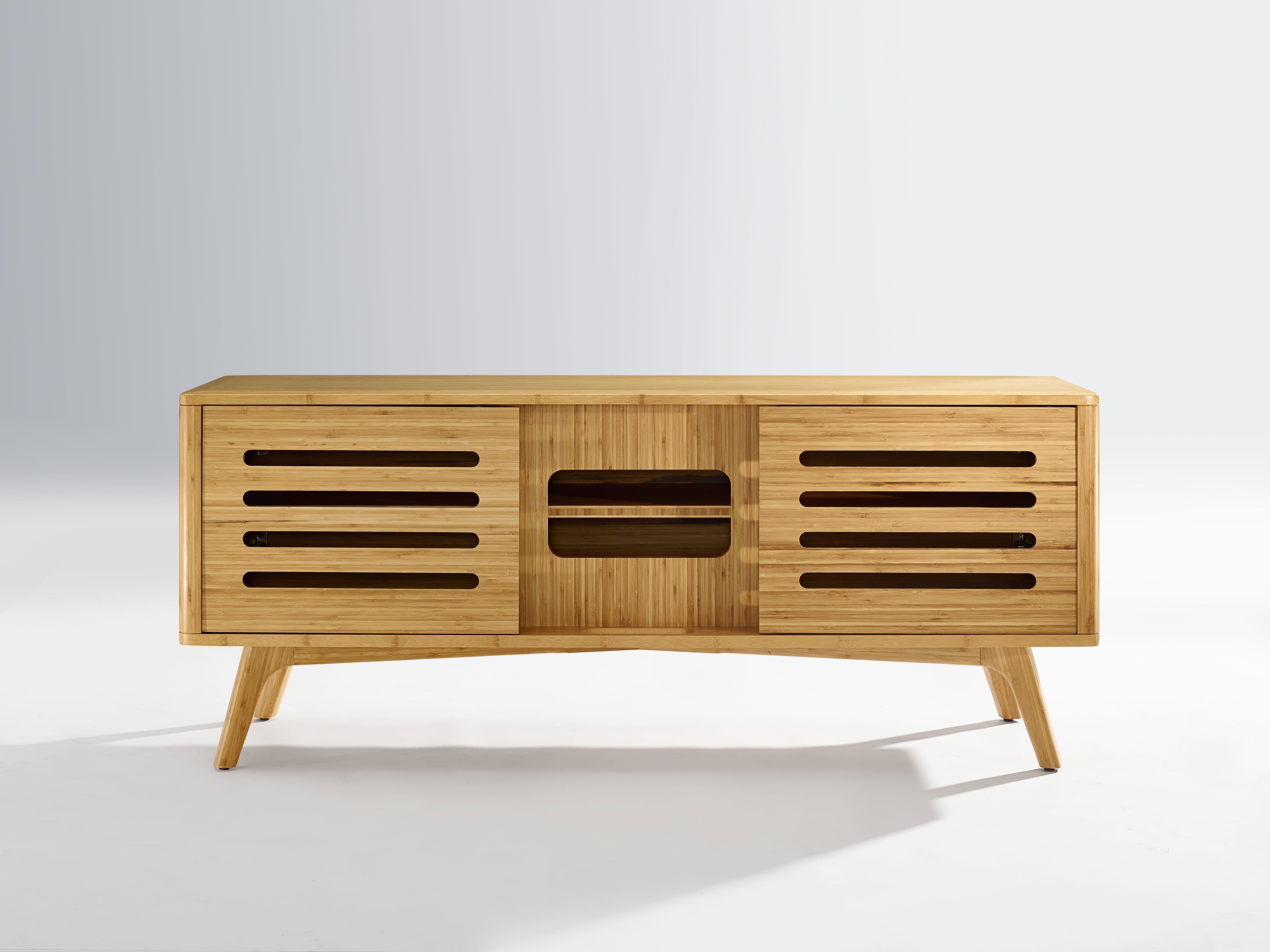 Azara Media Cabinet, Caramelized, Media Console by Greenington, 18" length x 57" width x 23" height View 6
