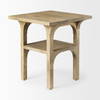 Candace Light Wood Bridge Accent Table, Side & End Table by Mercana, 20" length x 20" width x 22" height thumbnail 6