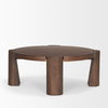 Tammar Round Wood with Tapered Legs Coffee Table, by Mercana, 39.5" length x 39.5" width x 15" height thumbnail 6