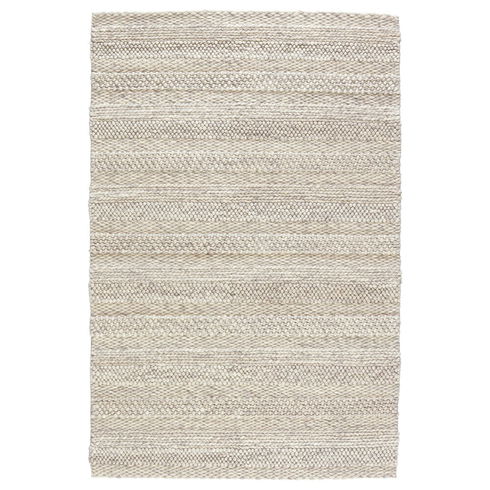 Lagom Handmade Solid Ivory/ Light Gray Area Rug (8