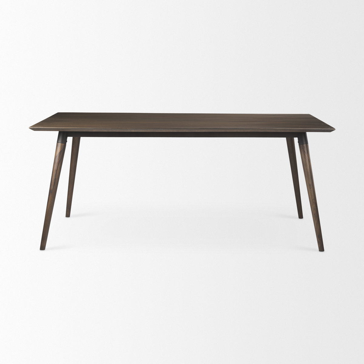 Nicholas II 72x39 Brown Solid Wood Top Metal/Wood Leg Dining Table, by Mercana, 72" length x 39" width x 30" height View 4