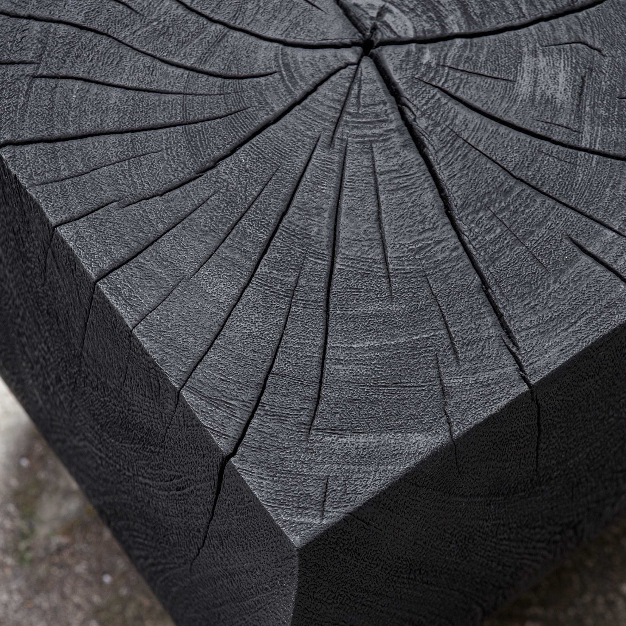 Grove Black Wooden Accent Stool large image 