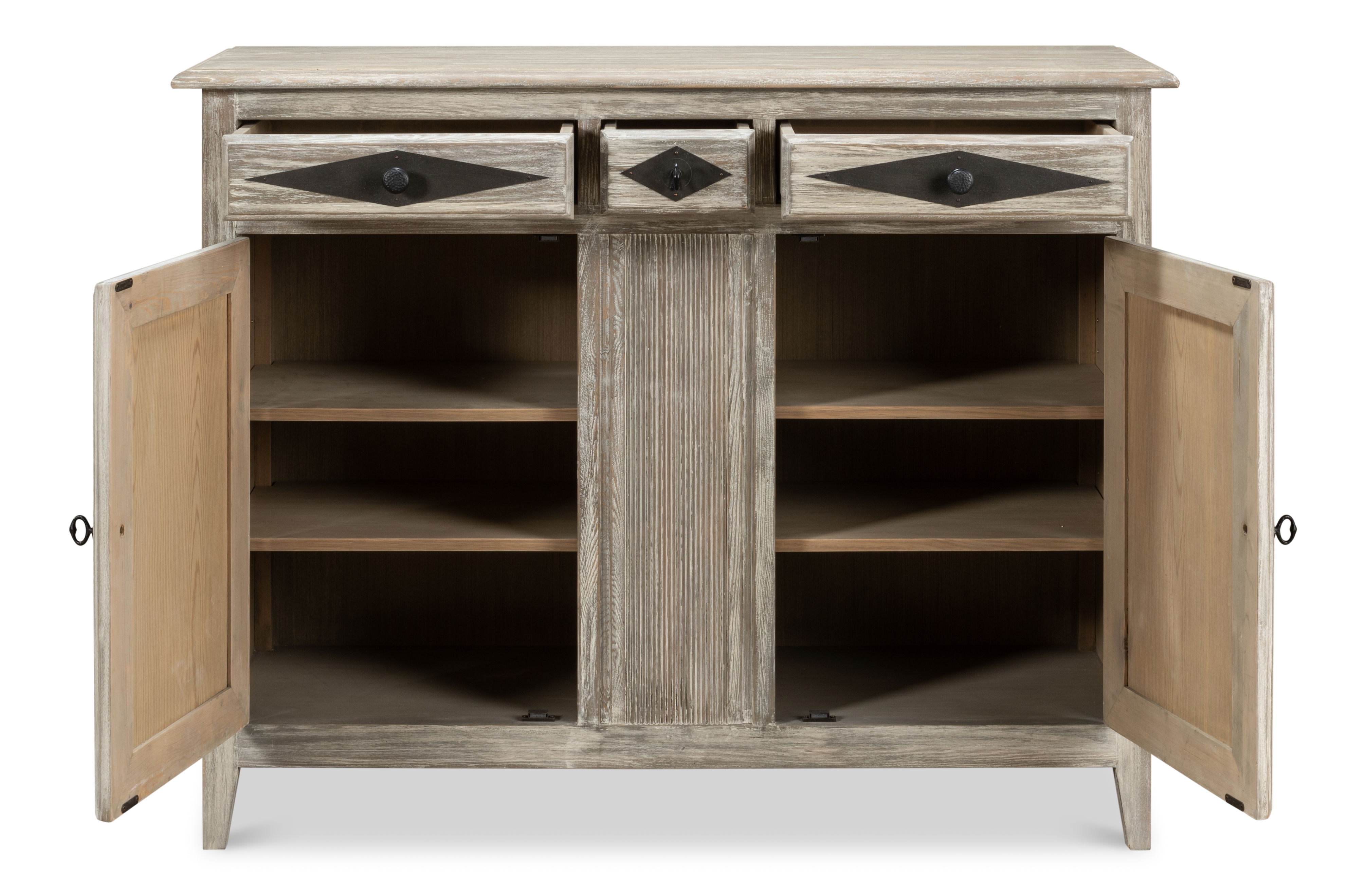 Shepherd Bungalow Buffet, Cabinets & Sideboard by Sarreid, 54" length x 19" width x 42" height View 9