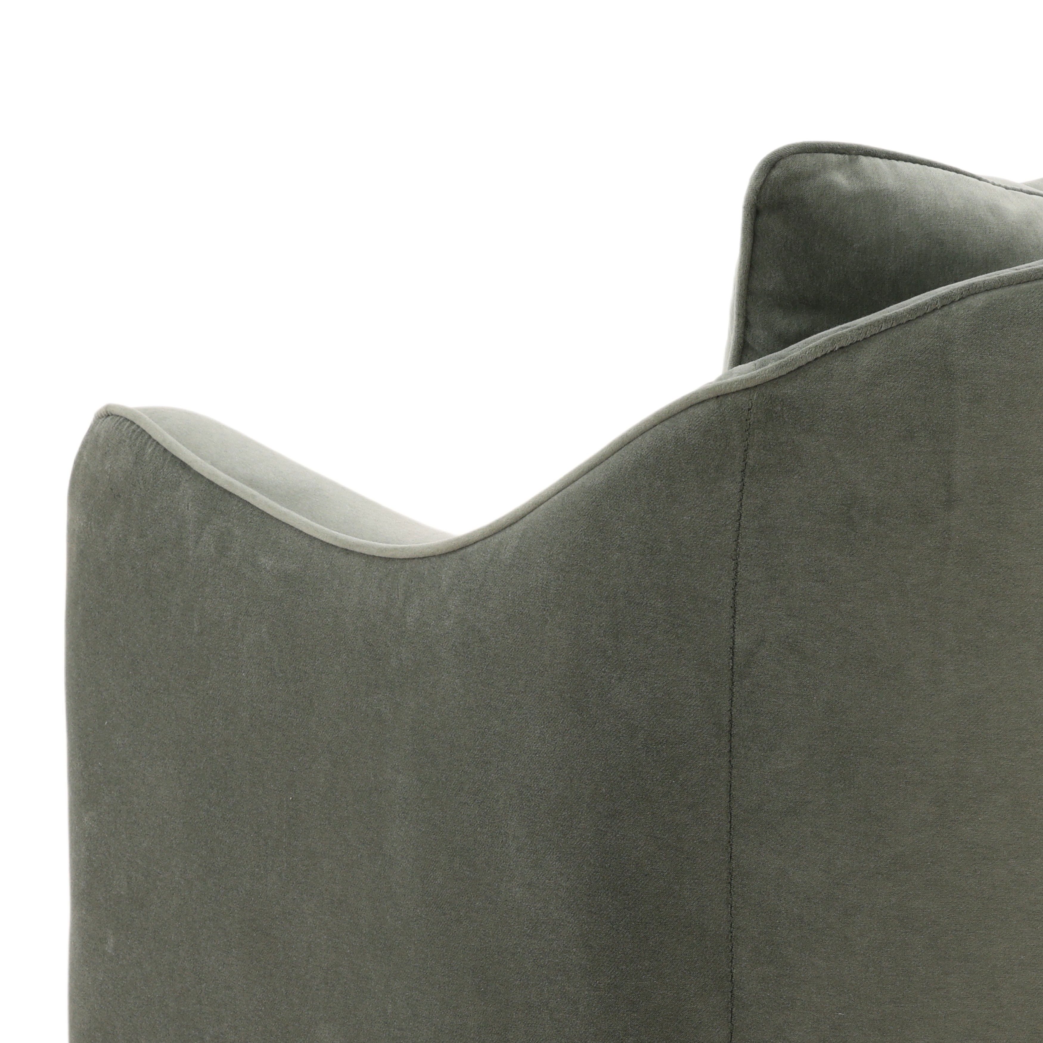 Elissa Occasional Chair Green, Accent Chair by Dovetail, 29" width x 30.5" height x 33.5" depth View 6