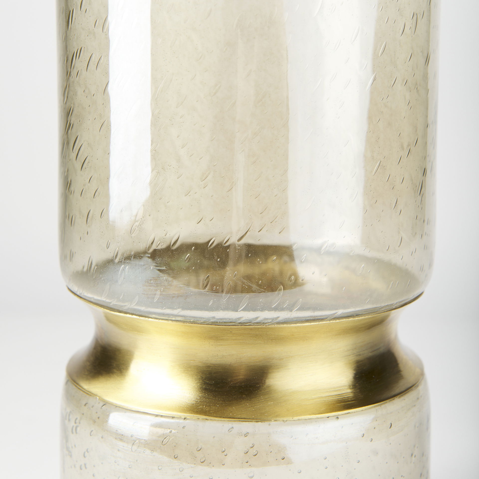 Adriatic II Large Brushed Gold Metal Glass Vase large image 