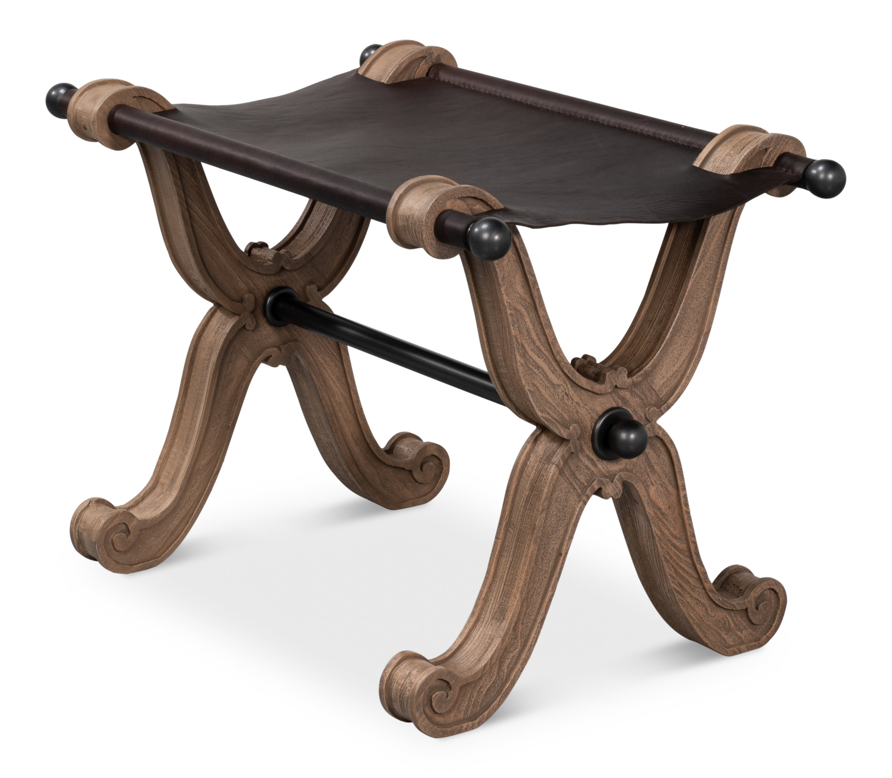 Joyner Equestrian Bench, Seating by Sarreid, 28" length x 18" width x 20" height View 9