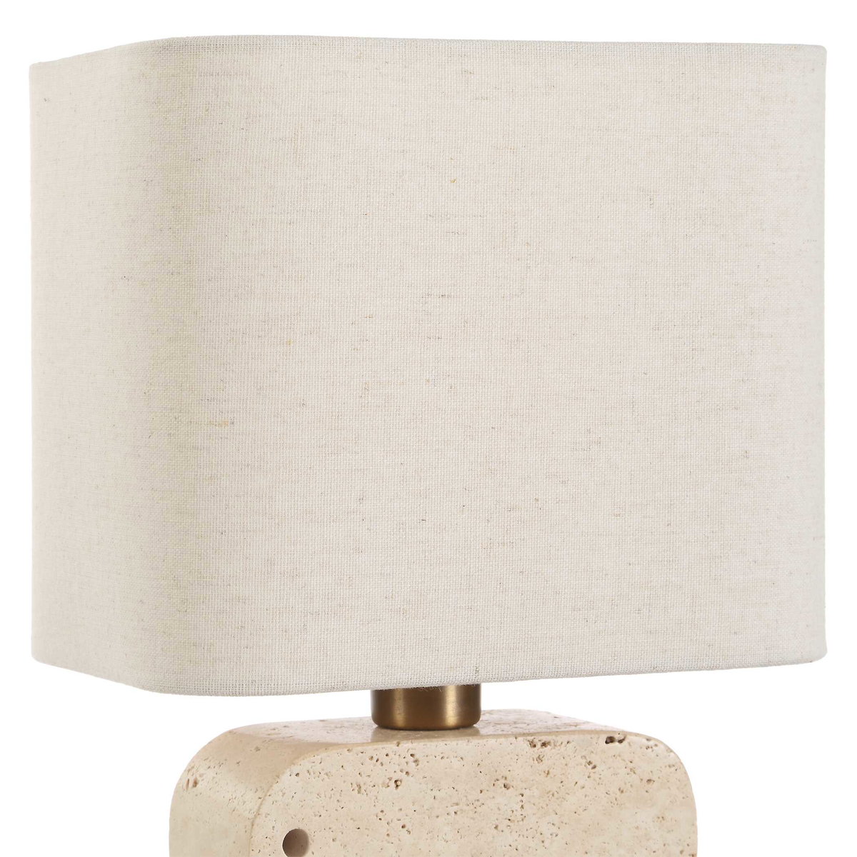 Tusk Travertine Accent Lamp, Table Lamp by Uttermost, 8" width x 11" height x 6" depth View 8
