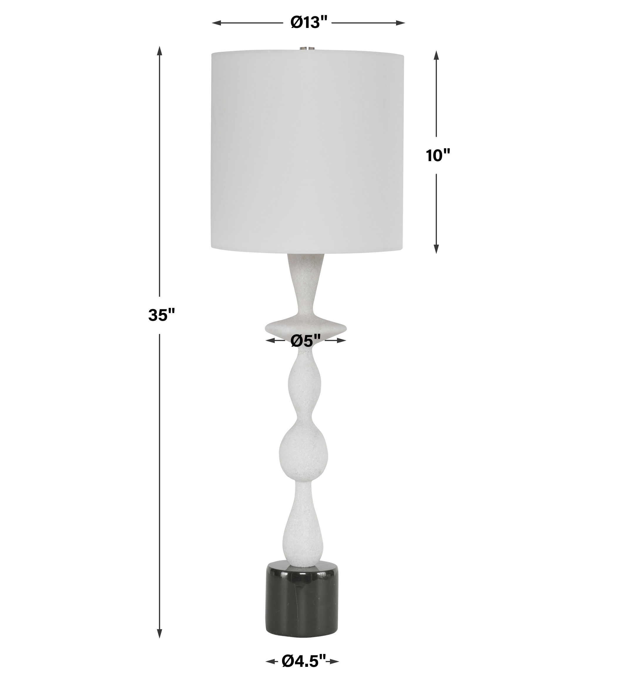 Inverse White Marble Table Lamp large image 