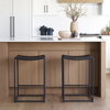 Taniel Backless 26in Seat Counter Stool | Black Wood with Black Metal, Counter & Bar Stool by Mercana, 18" length x 16" width x 27.25" height thumbnail 4