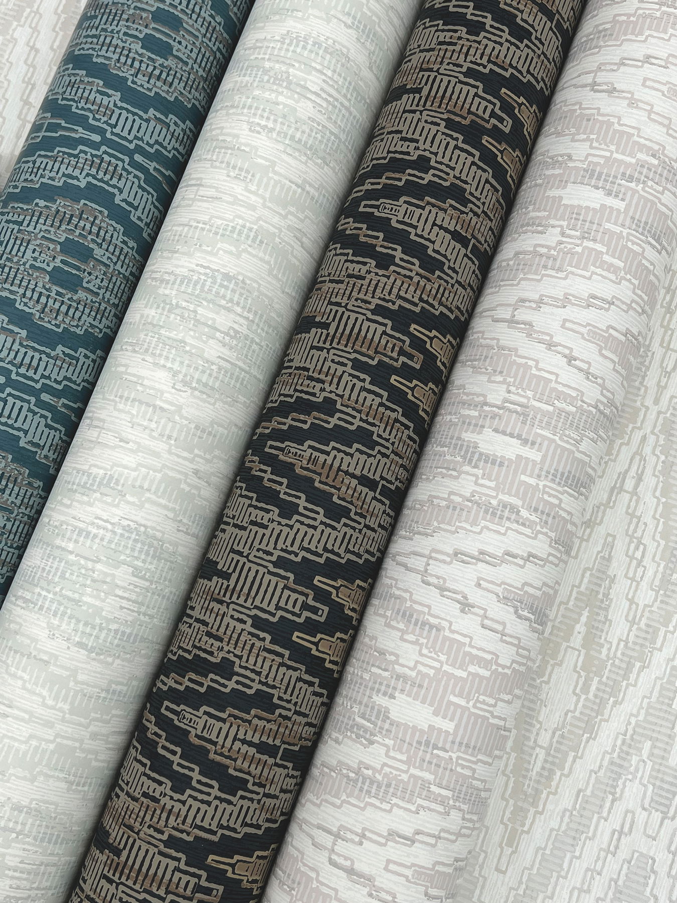 Diamond Marquise Blue & Neutral Wallpaper large image 