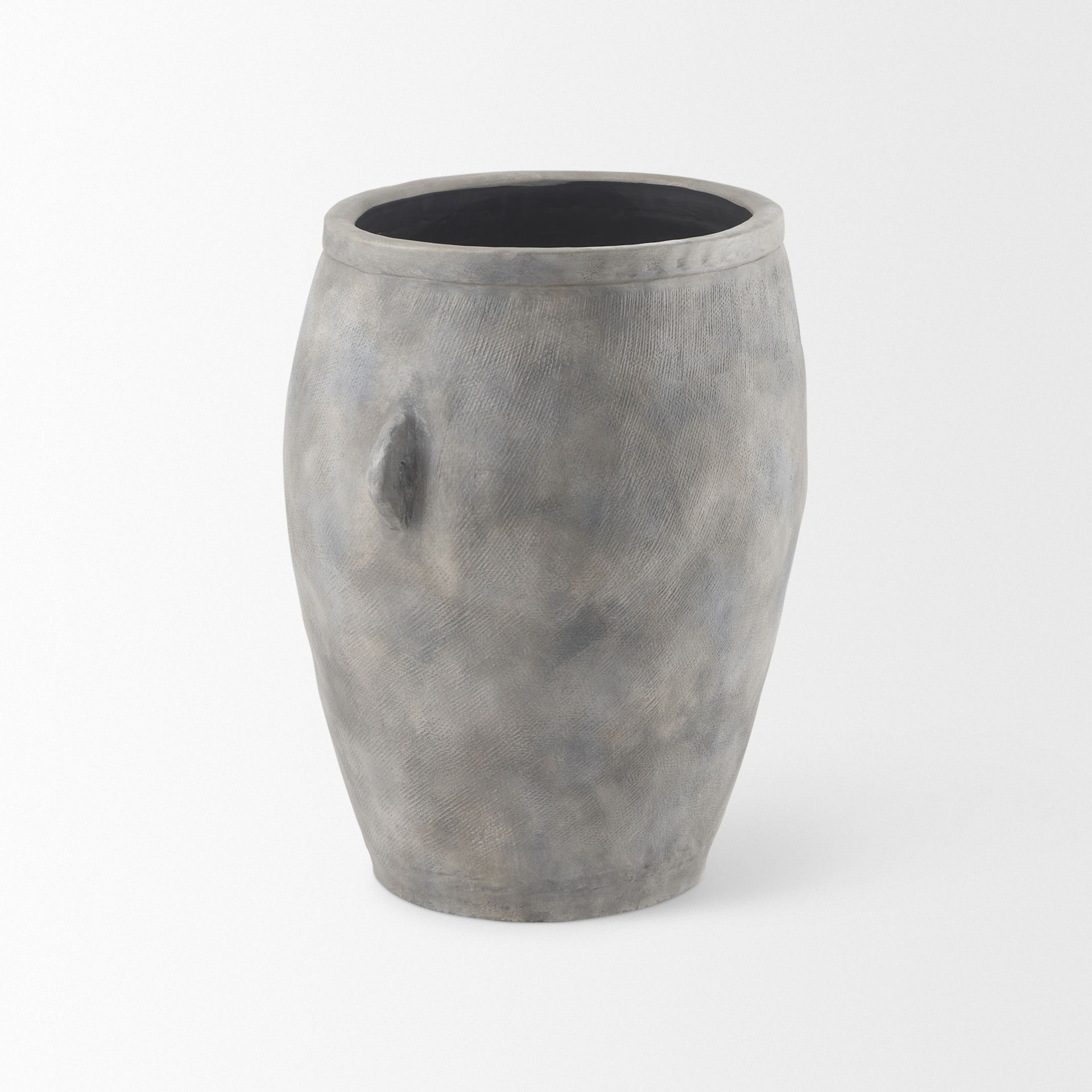 Zuma  Light Gray Ceramic Floor Vase, by Mercana, 27.17" length x 18.11" width x 24.41" height View 4