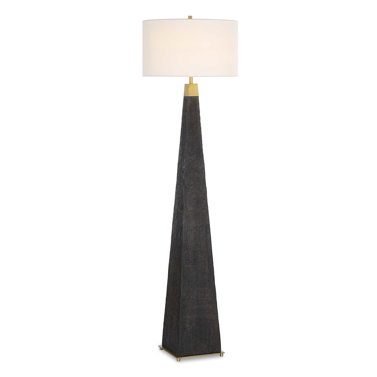 Lathey Tapered Floor Lamp, by Uttermost, 1'7" width x 5'8" height x 1'7" depth View 1