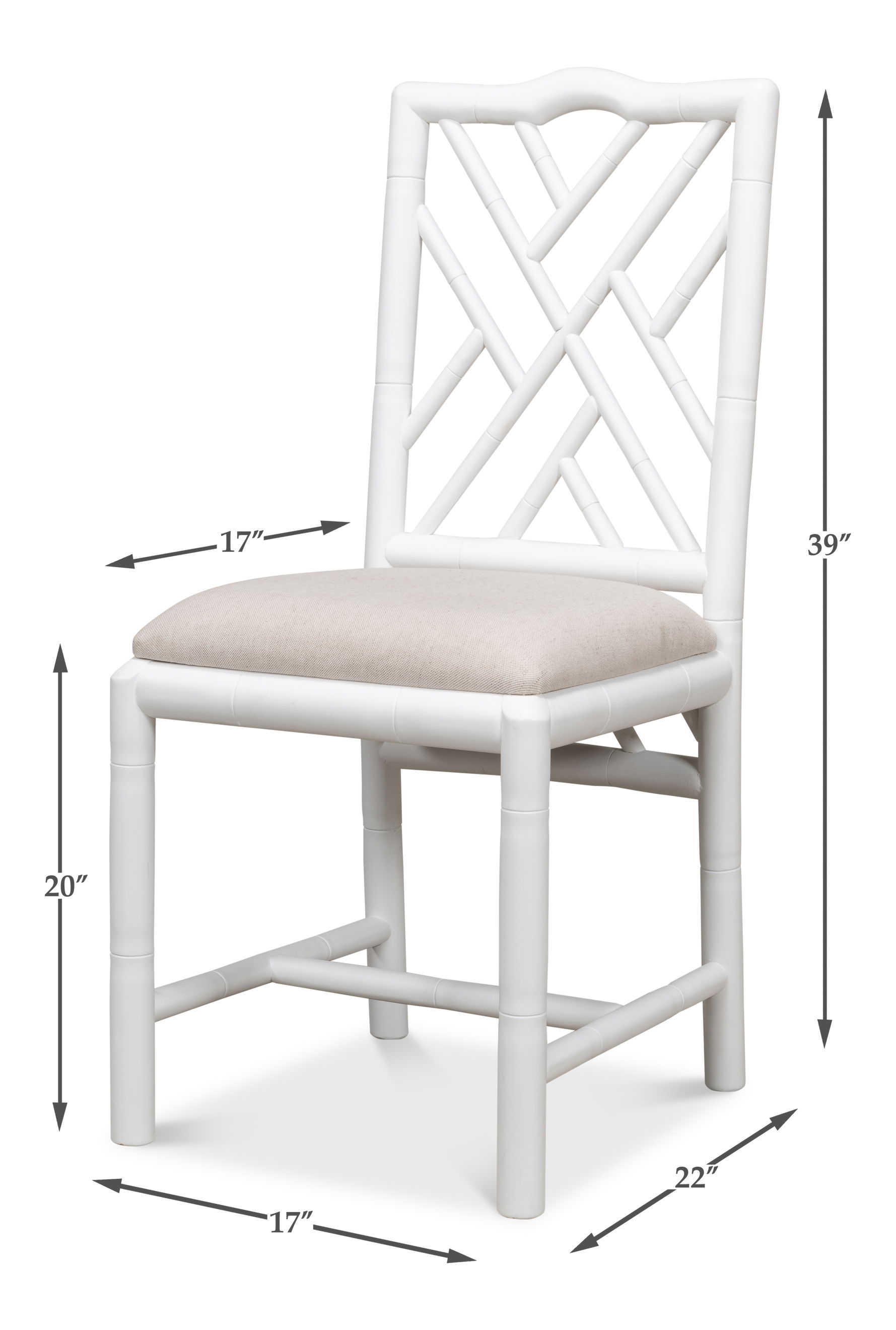 Brighton Bamboo Side Chair, White large image 