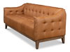 Isaac Leather Sofa, by Sarreid, 2'6" length x 6'5" width x 2'7" height thumbnail 11
