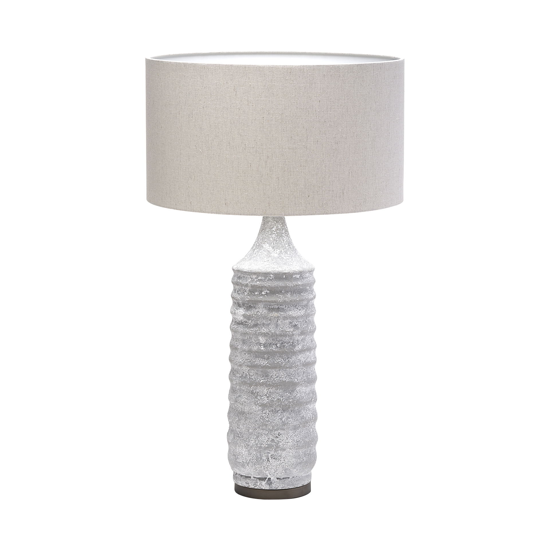 Harlan (30.5'H) Beige-Toned Fabric Shade Gray Concrete Base Table Lamp, by Mercana, 18" length x 18" width x 31" height View 1