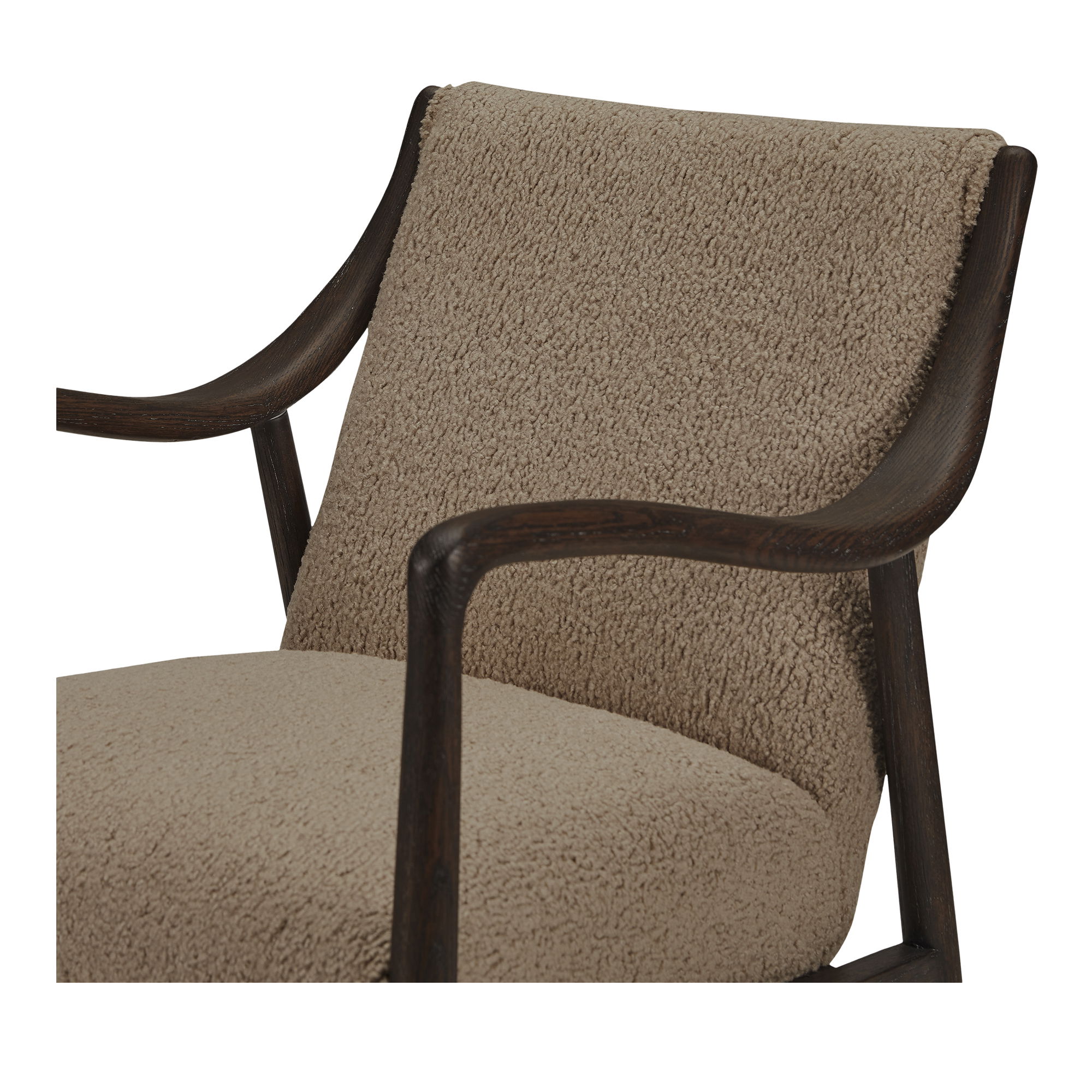 Yates Accent Chair Beige Faux Shearling, by Moe's Home, 25" width x 32.5" height x 30.5" depth View 5