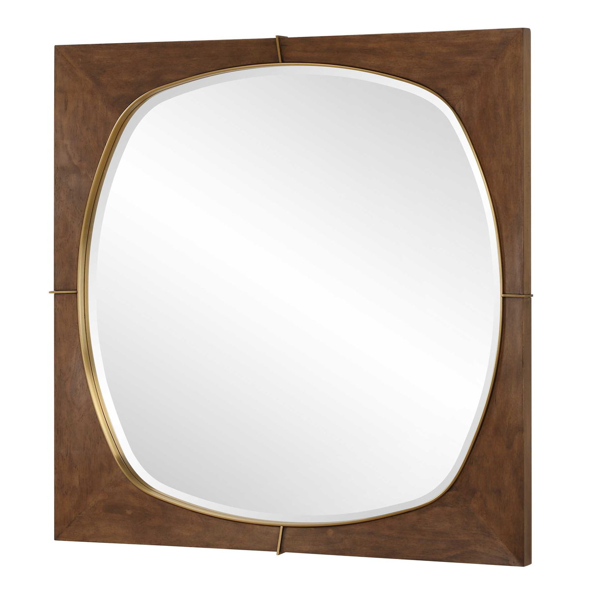 Garonne Square Walnut Mirror, by Uttermost, 3'4" width x 3'4" height x 1.75" depth View 5