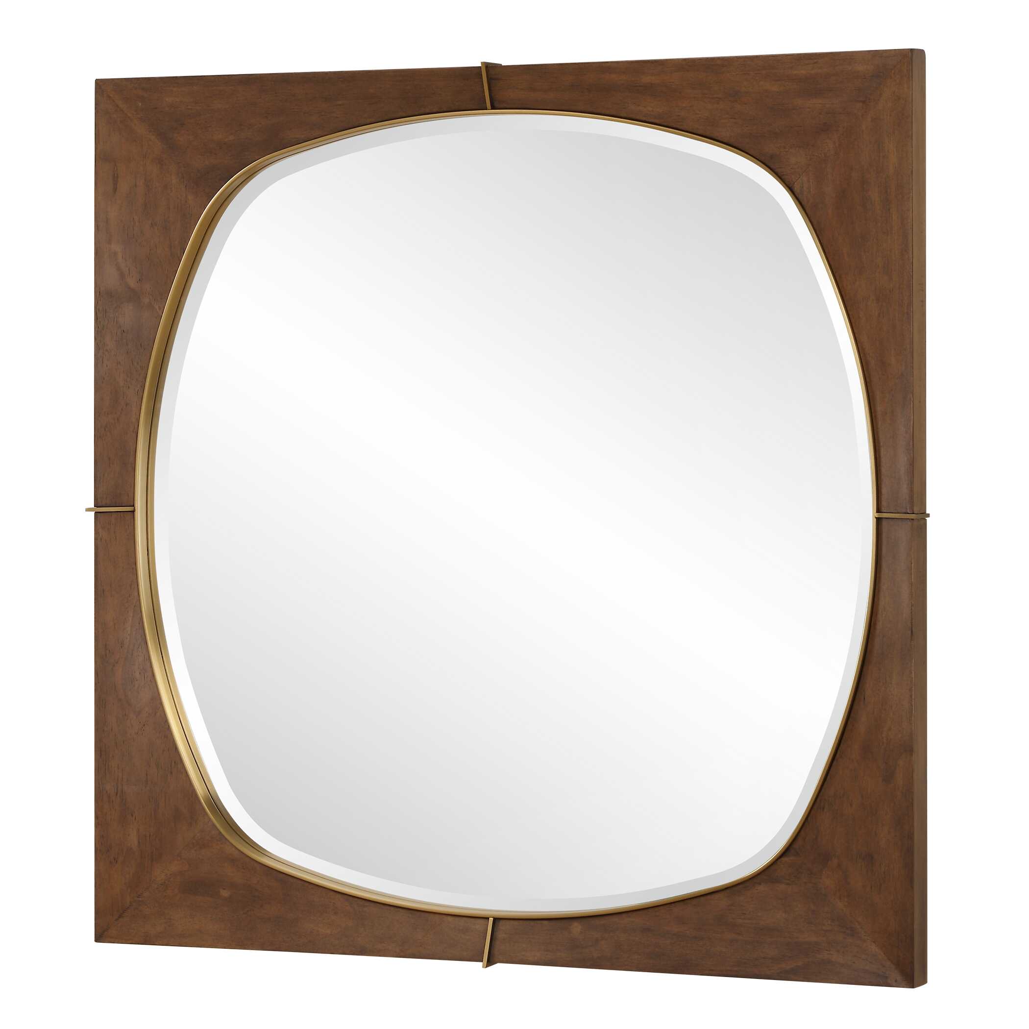 Garonne Square Walnut Mirror, by Uttermost, 40" width x 40" height x 1.75" depth View 5